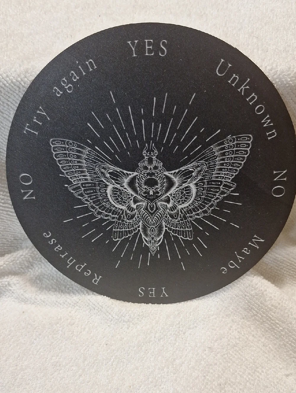 Black And White Mystic Moth Pendulum Board